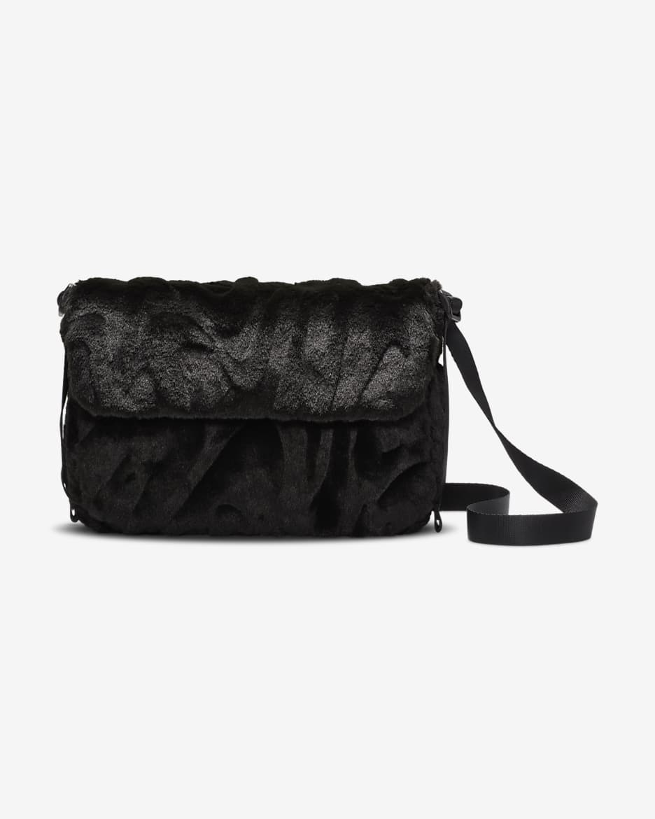 Black faux fur crossbody bag online